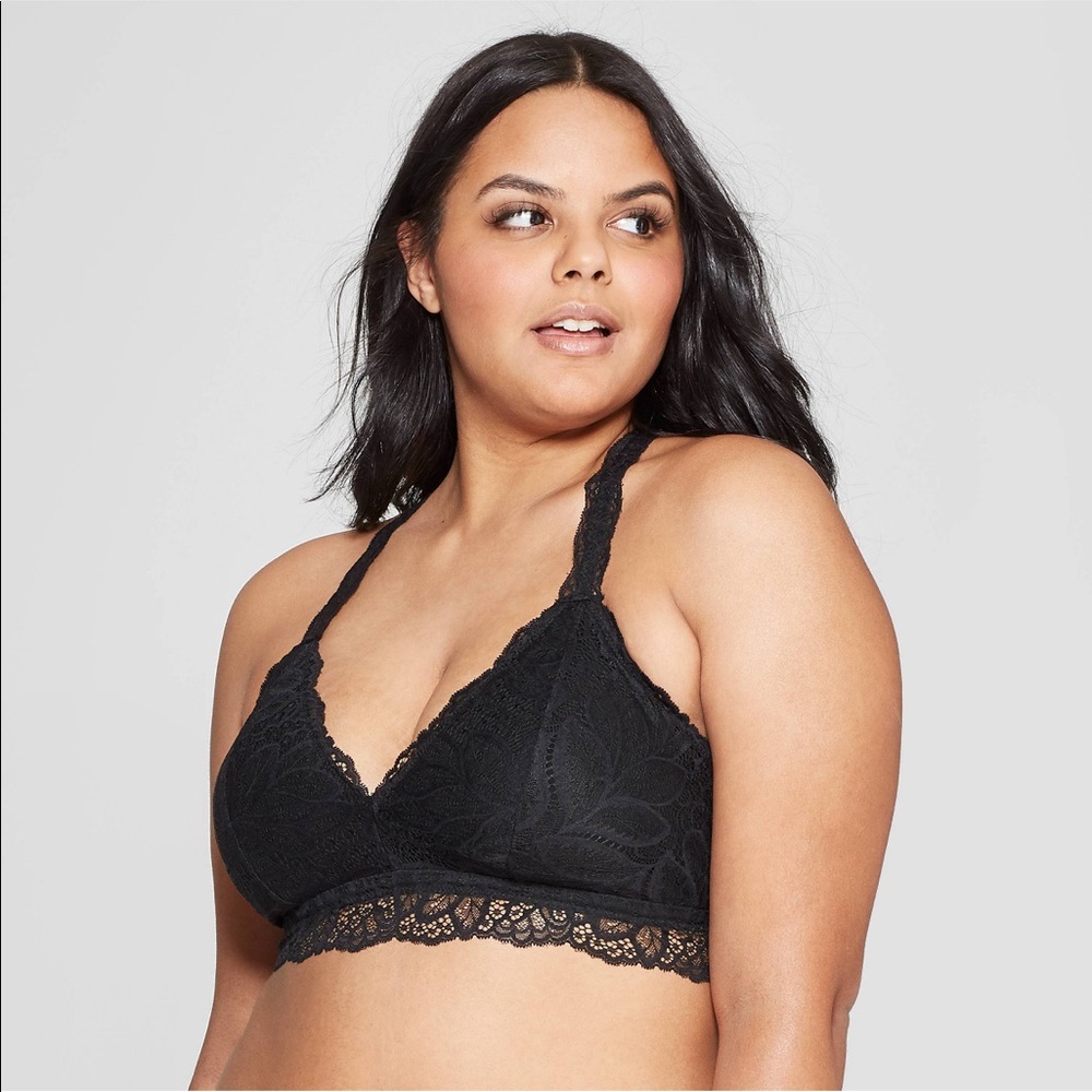 Auden Black Bralette, Lightly Lined Racerback